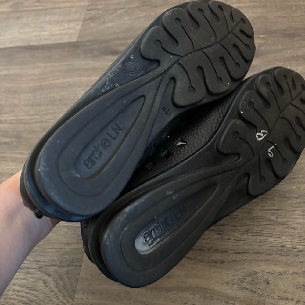 Arche Size 40 US 9 Drick Slip On Sandal Flat Black Leather, Price Drop! - Picture 8 of 9